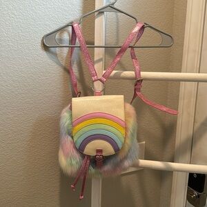 Furry Rainbow Backpack
